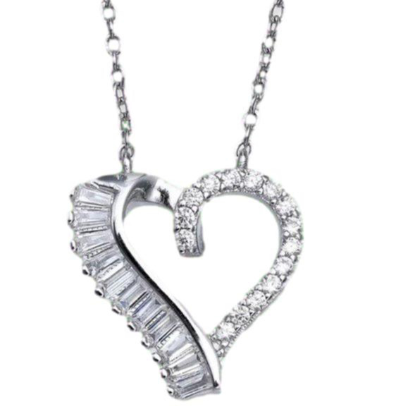 Giani Bernini Jewelry - GIANI Bernini Cubic Zirconia Open Heart 18"